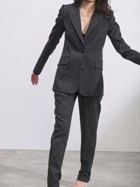 Raey Speckled-Tweed Suit Trousers Wool Silk